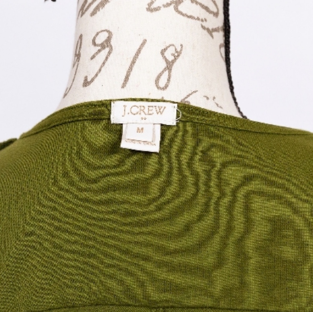 J.crew green faux wrap sheath dress, size M - Picture 6 of 7